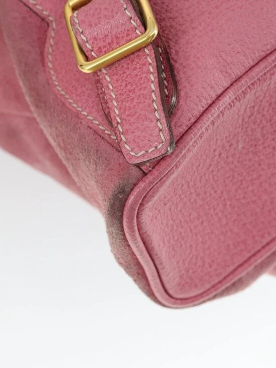 GUCCI Bamboo Backpack Suede Pink Gold 003 2034 0030 Auth BA9946
